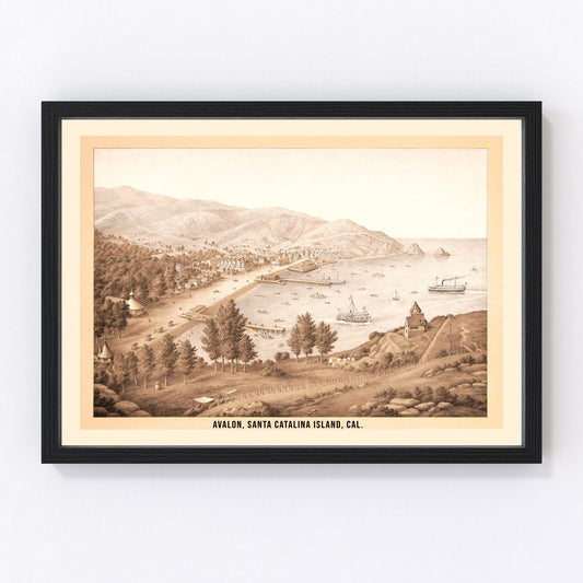 Vintage Map of Avalon, California 1885