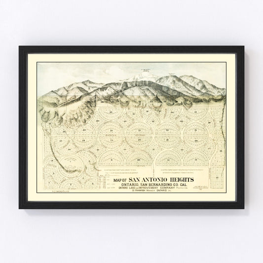 Vintage Map of San Antonio Heights, California 1887