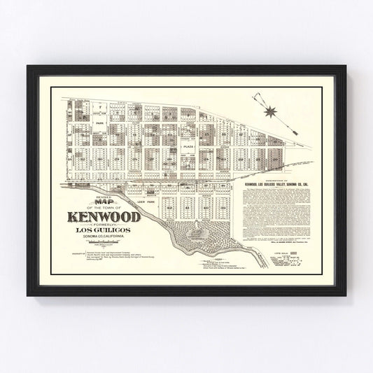 Vintage Map of Kenwood, California 1887