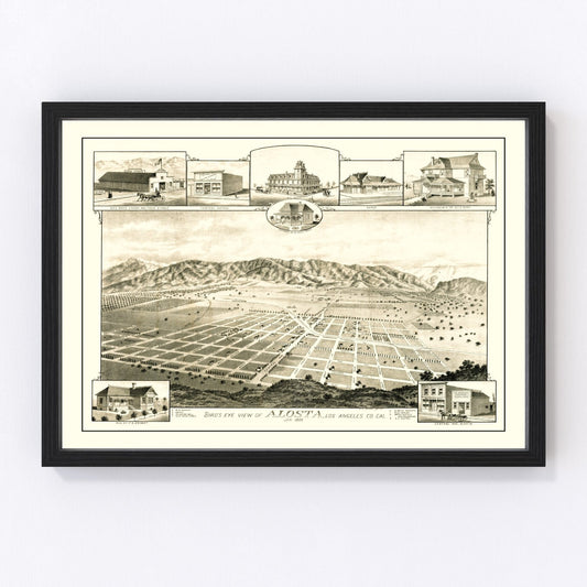 Vintage Map of Alosta, California 1888