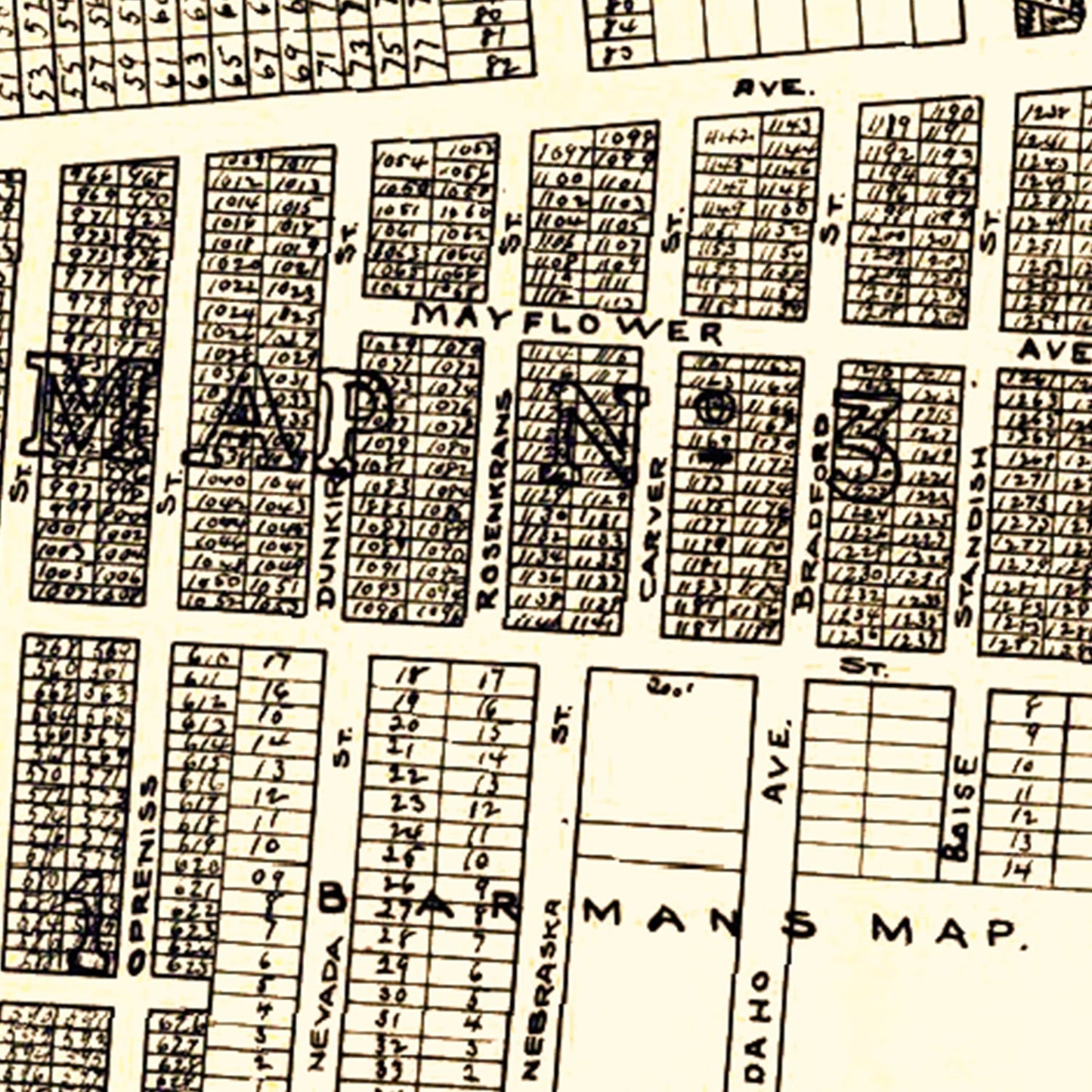 Vintage Map of Bernal Heights, California 1889