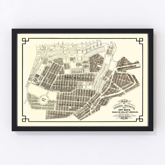Vintage Map of Bernal Heights, California 1889