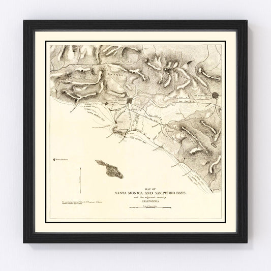 Vintage Map of Santa Monica, California 1892