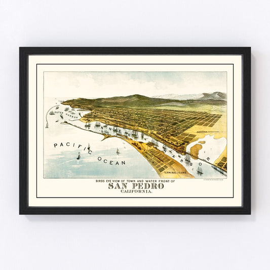 Vintage Map of San Pedro, California 1897