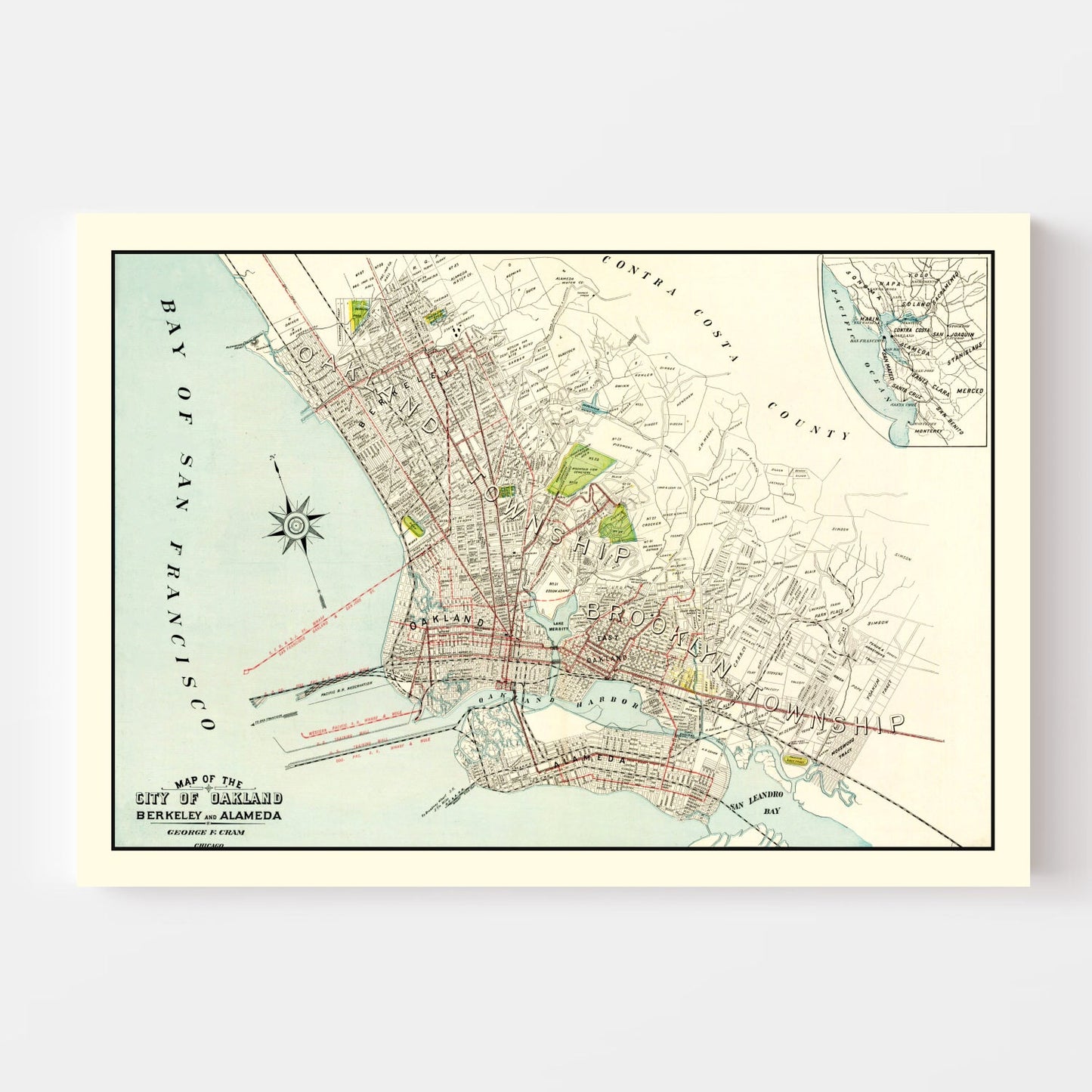 Vintage Map of Berkeley, California 1899