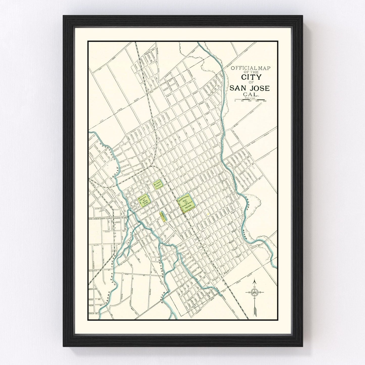 Vintage Map of San Jose, California 1899