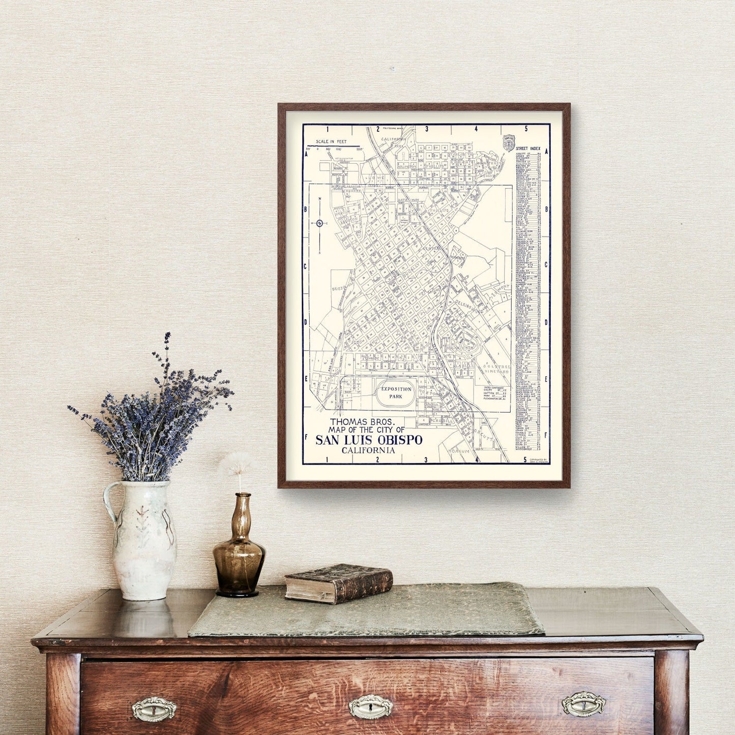 Vintage Map of San Luis Obispo, California 1920