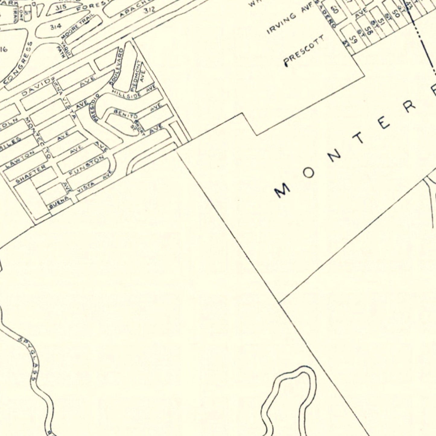 Vintage Map of Monterey, California 1920