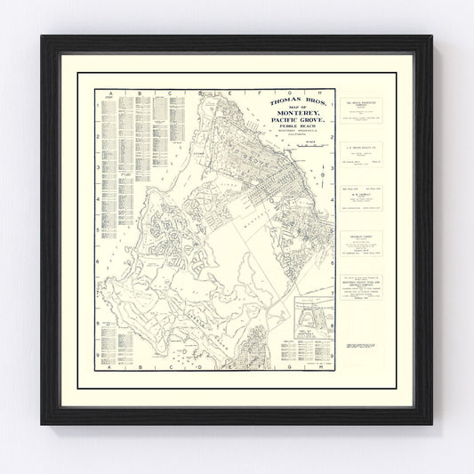 Vintage Map of Monterey, California 1920
