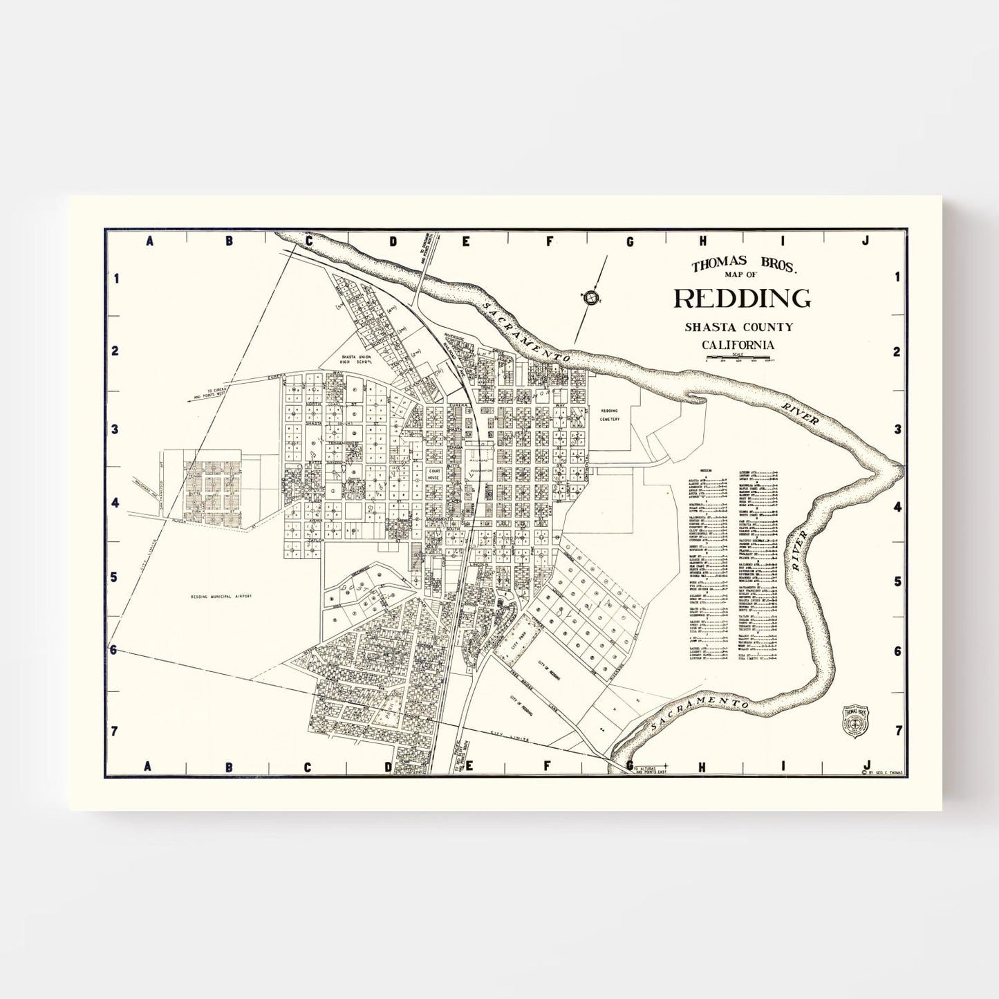 Vintage Map of Redding, California 1920