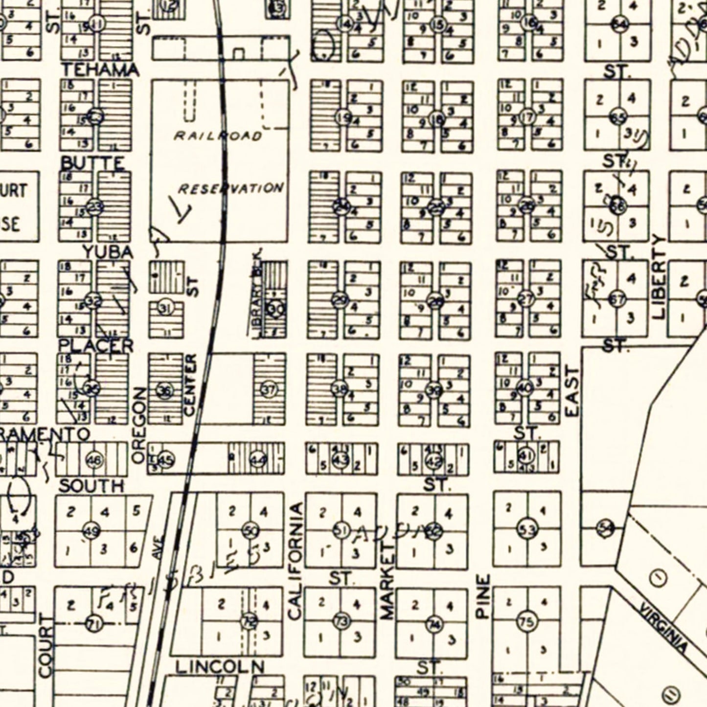 Vintage Map of Redding, California 1920