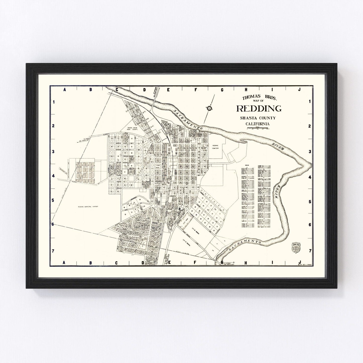 Vintage Map of Redding, California 1920