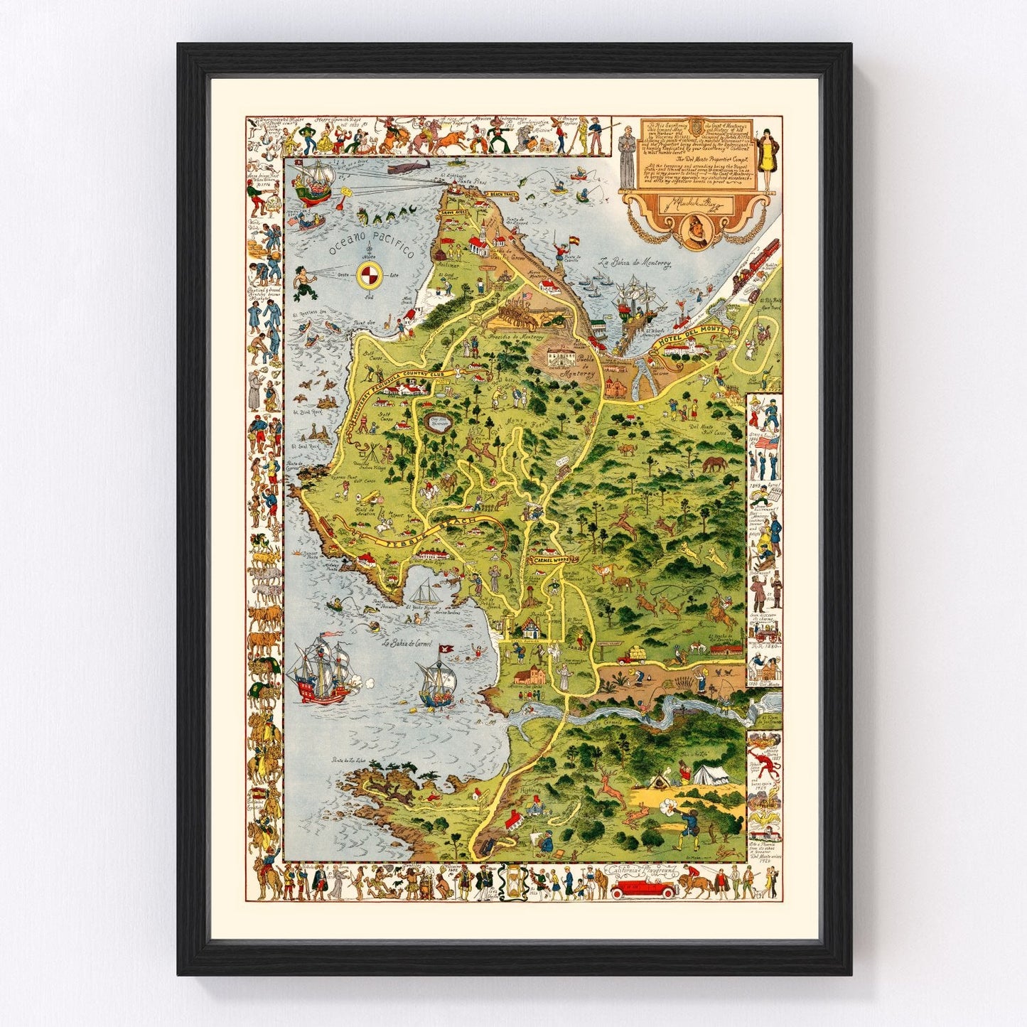 Vintage Monterey Peninsula Map 1926