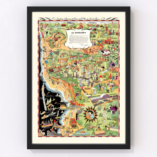 Vintage Map of Santa Monica, California 1940