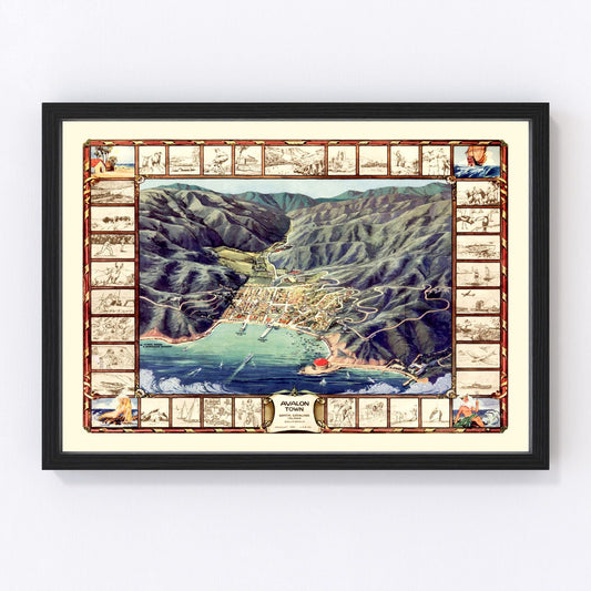 Vintage Avalon & Santa Catalina Island Map 1948