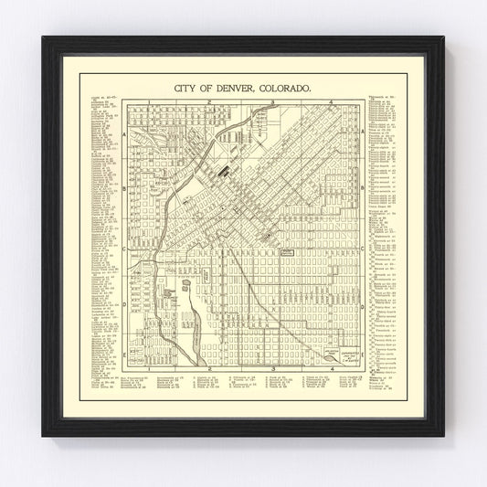 Vintage Map of Denver, Colorado 1901