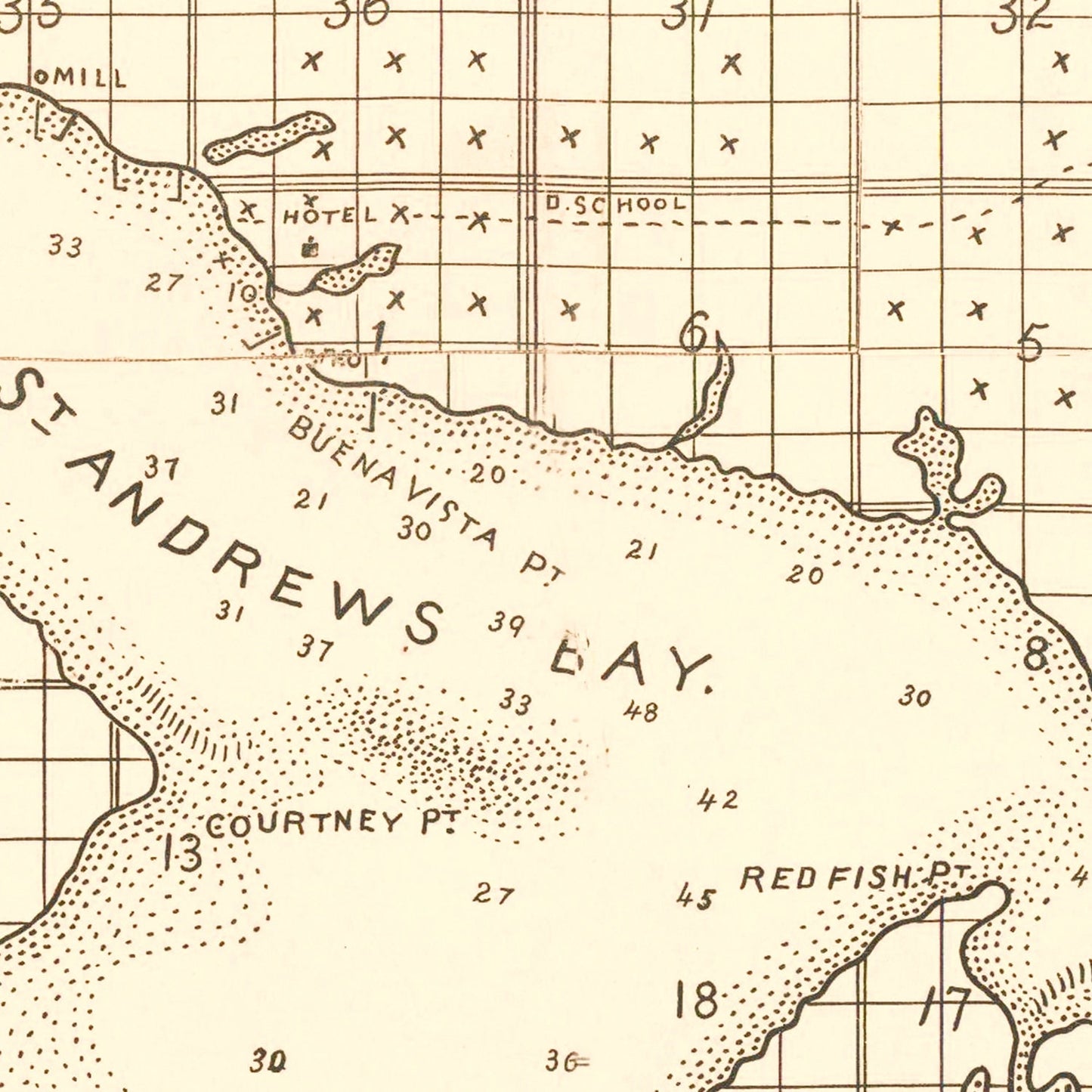 Vintage Map of Panama City, Florida 1887