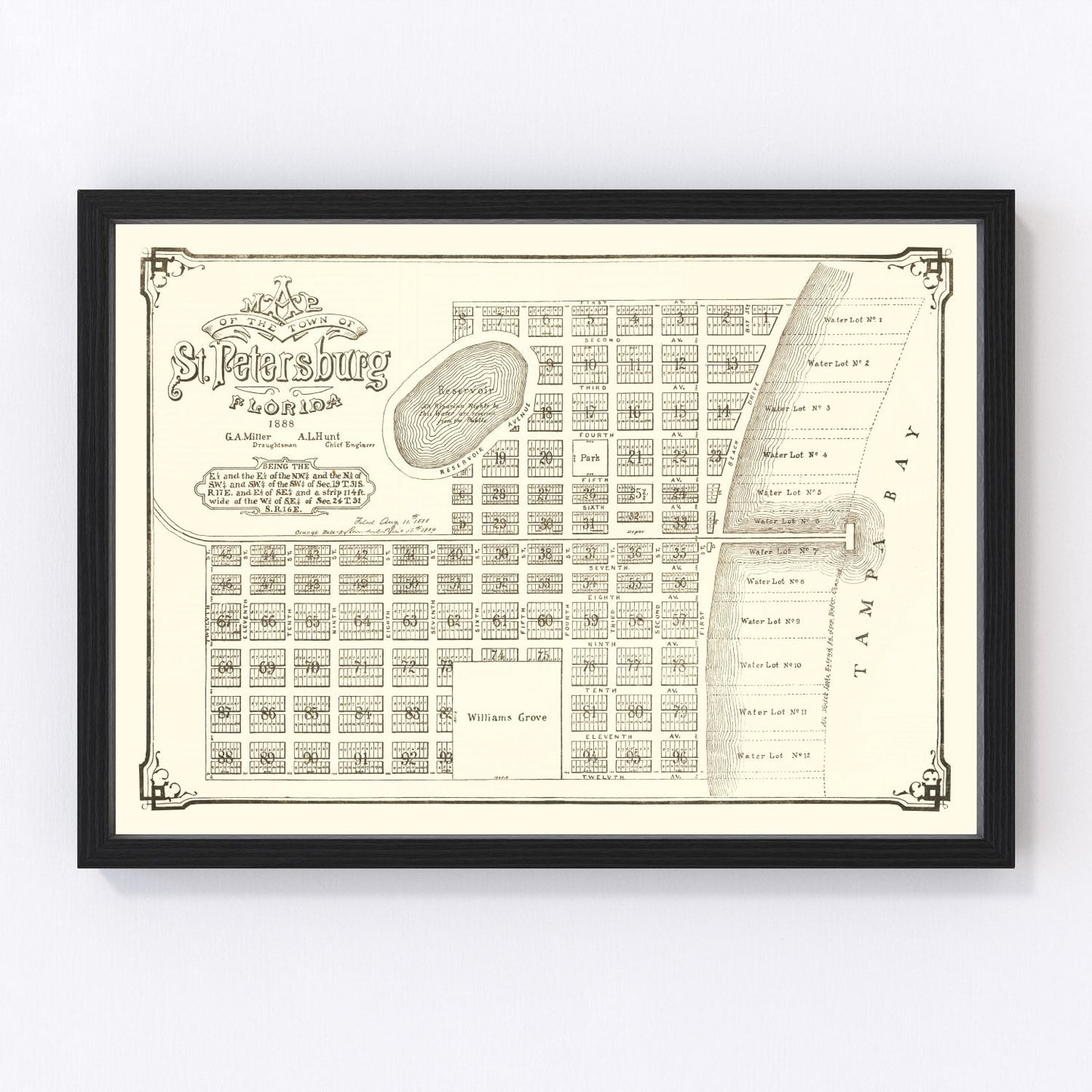 Vintage Map of St. Petersburg, Florida 1889