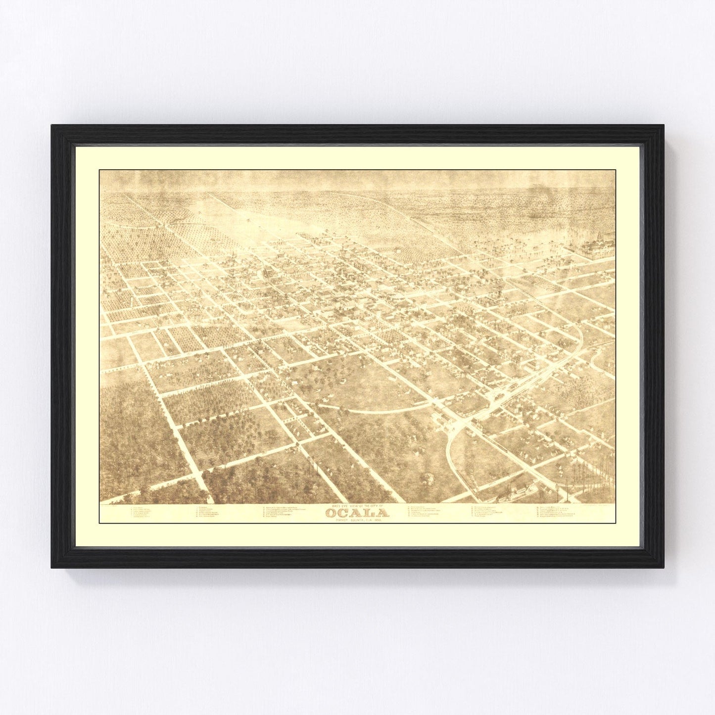 Vintage Map of Ocala, Florida 1892