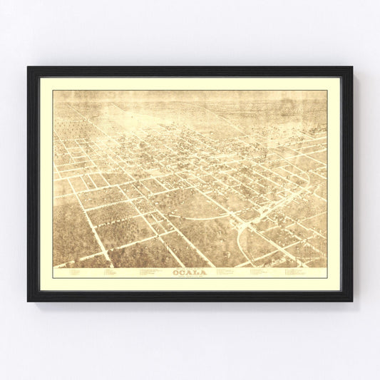 Vintage Map of Ocala, Florida 1892