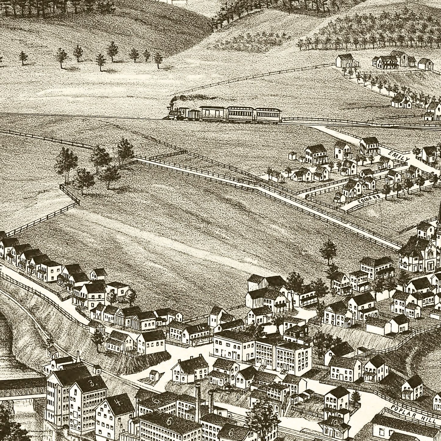 Vintage Map of Valley Falls, New York 1887