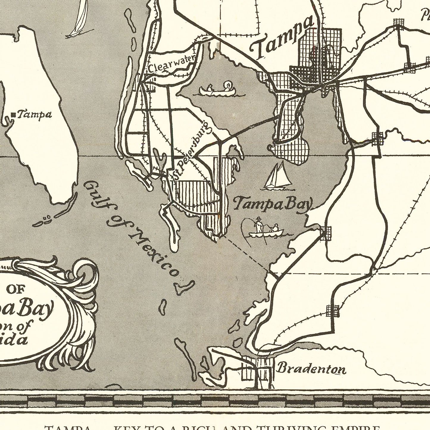 Vintage Map of Tampa, Florida 1928