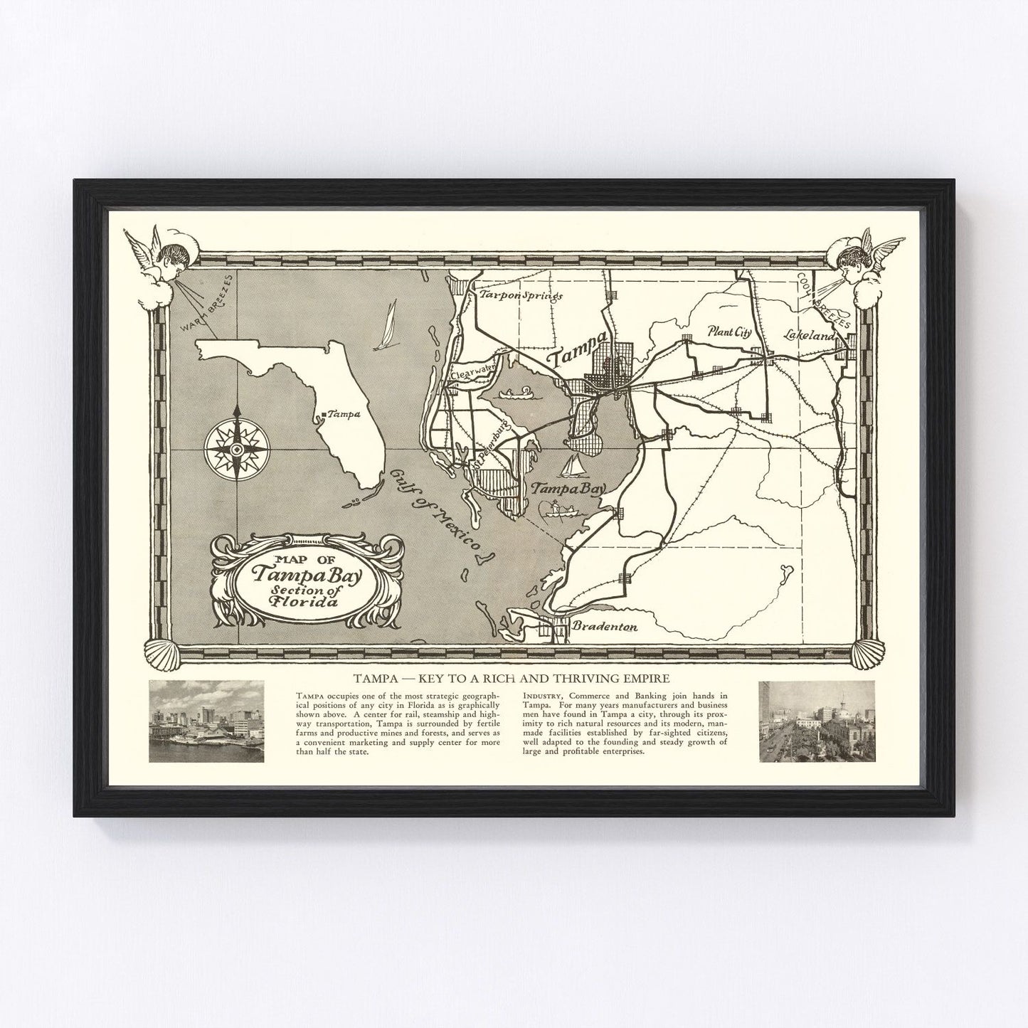 Vintage Map of Tampa, Florida 1928