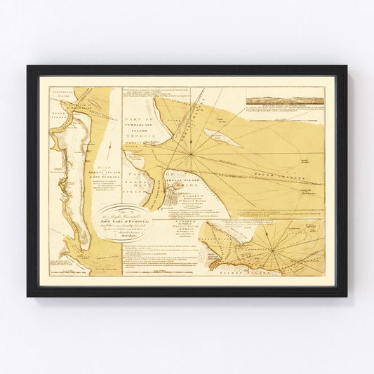 Vintage Map of Amelia Island, 1770