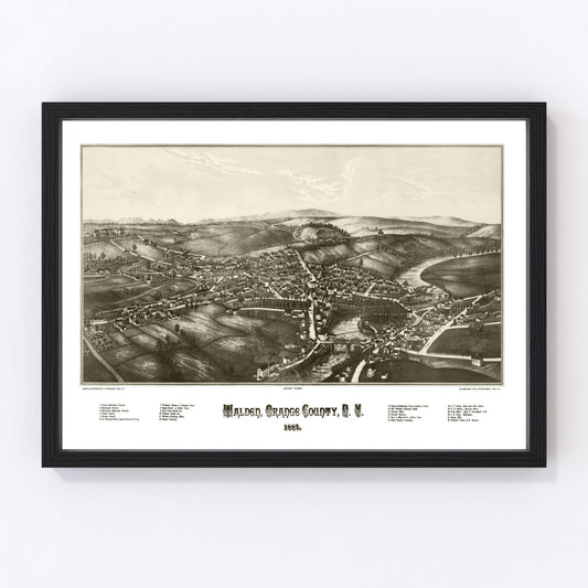 Vintage Map of Walden, New York 1887