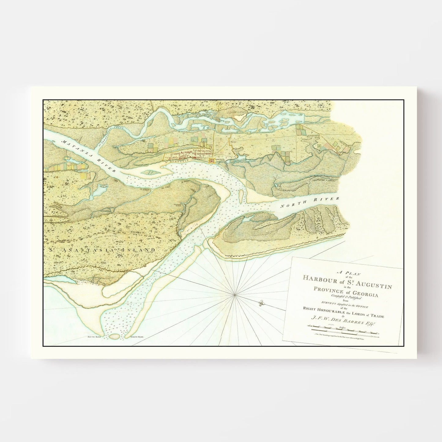 Vintage Map of St. Augustin Harbor, 1780