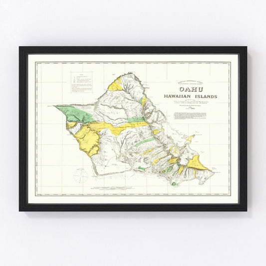Vintage Map of Oahu, 1881