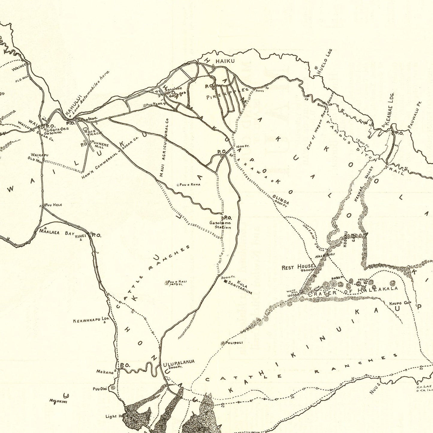 Vintage Map of Maui, 1924