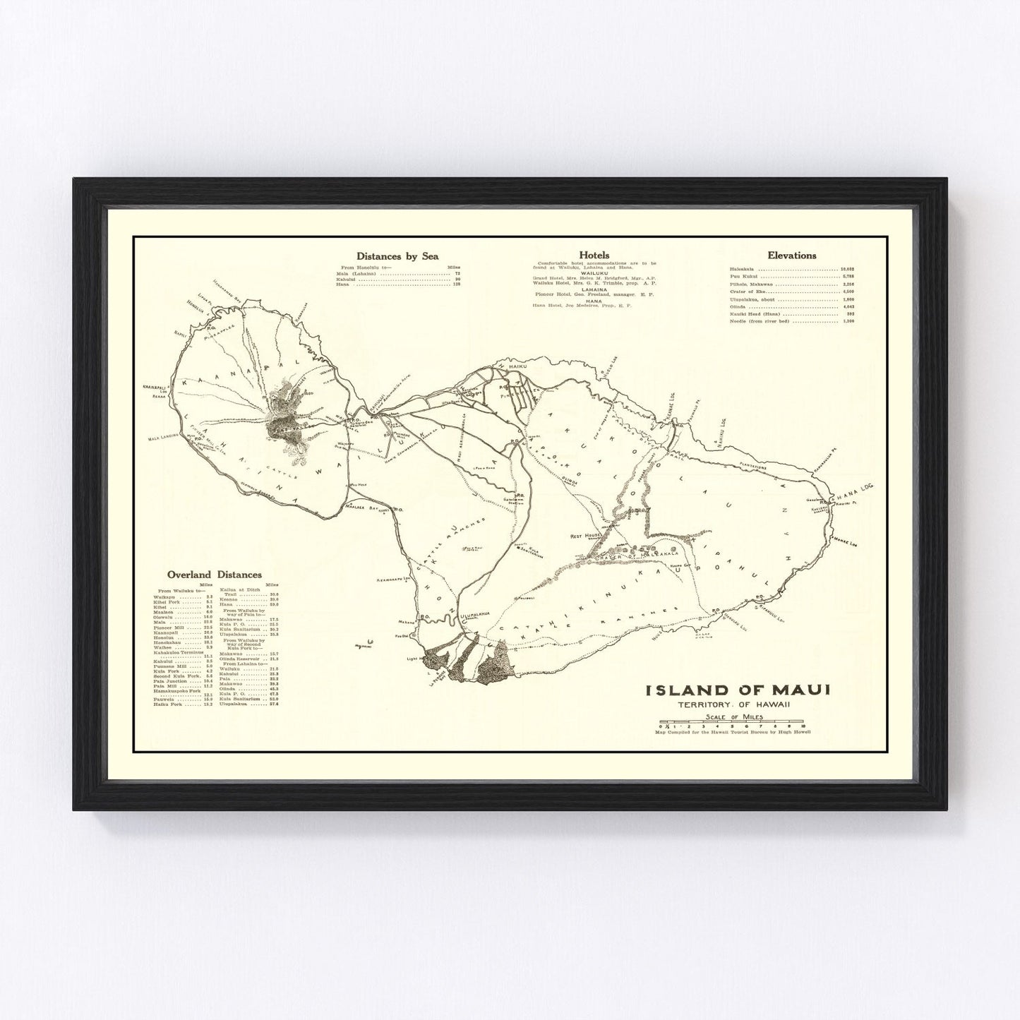 Vintage Map of Maui, 1924