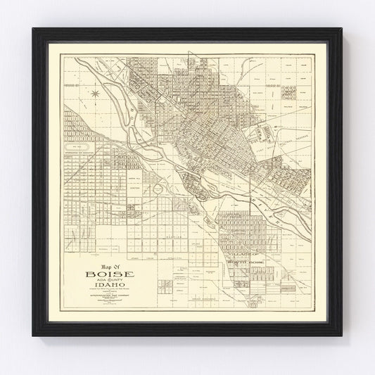 Vintage Map of Boise, Idaho 1912