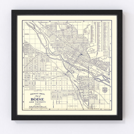 Vintage Map of Boise, Idaho 1920