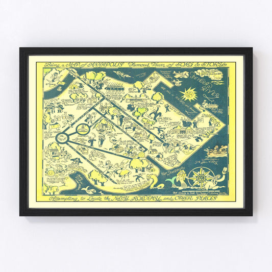 Vintage Map of Annapolis, Maryland 1932