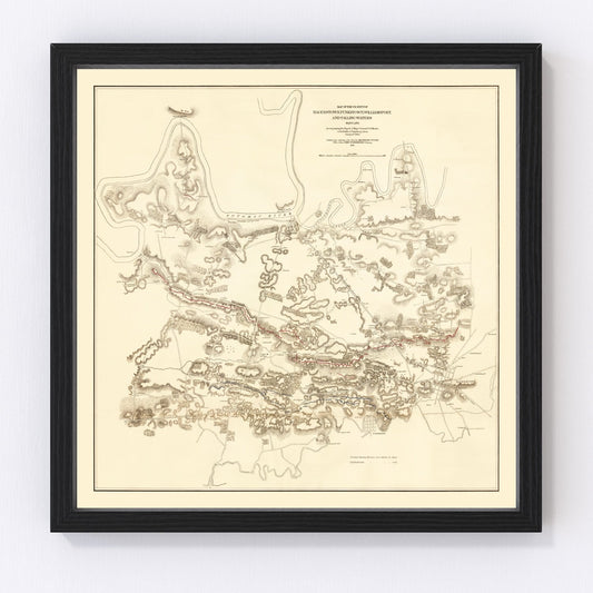 Vintage Map of Hagerstown & Funkstown, 1879