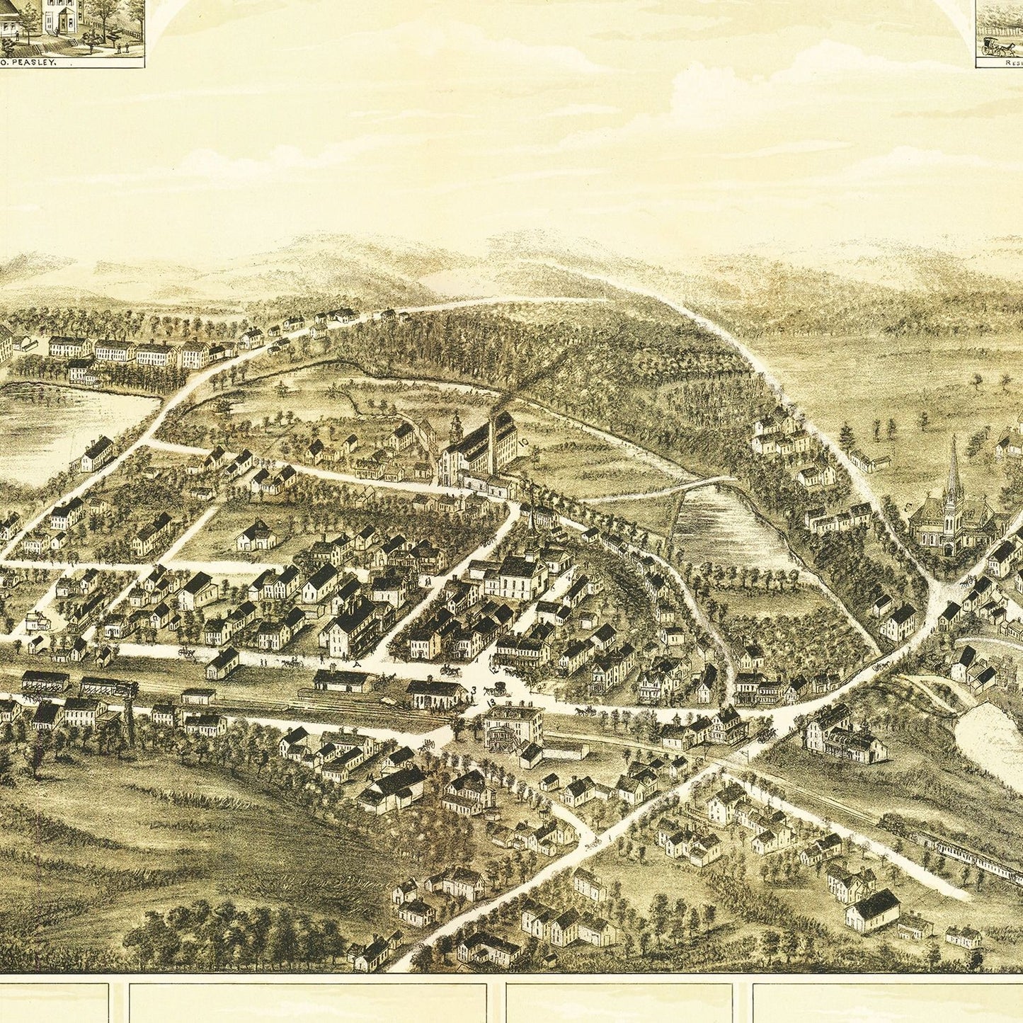 Vintage Map of Shirley, Massachusetts 1892