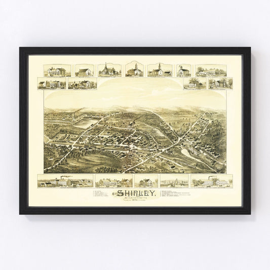 Vintage Map of Shirley, Massachusetts 1892