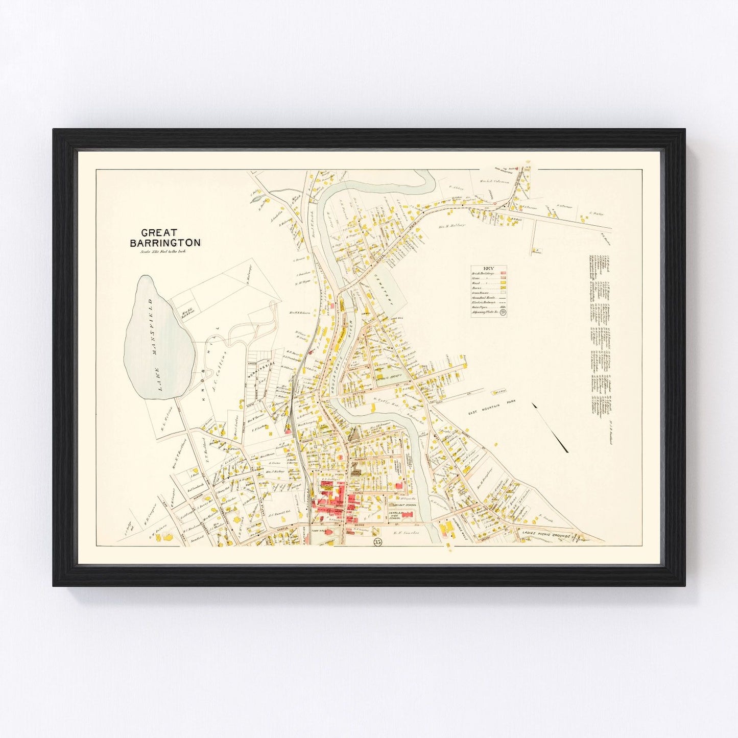 Vintage Map of Great Barrington, Massachusetts 1900
