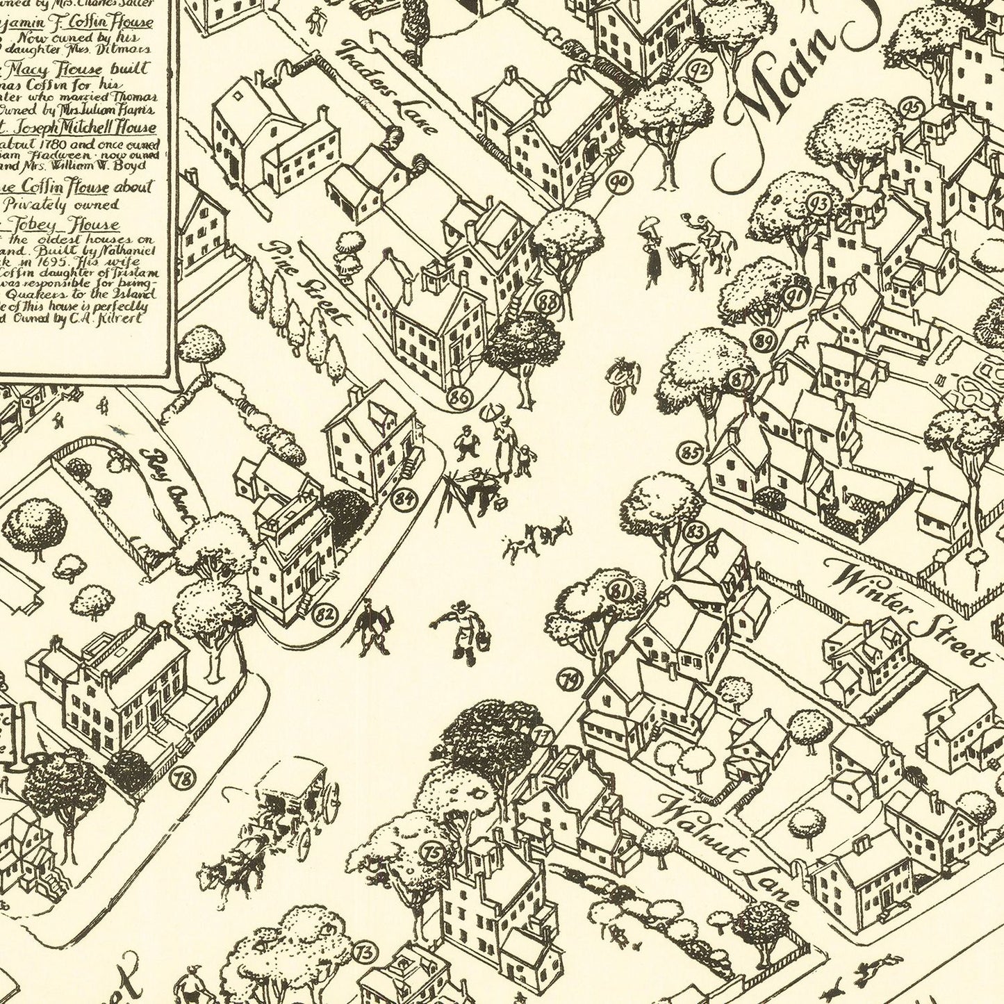 Vintage Map of Nantucket, Massachusetts 1937