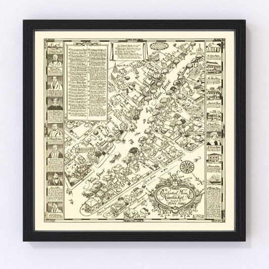 Vintage Map of Nantucket, Massachusetts 1937