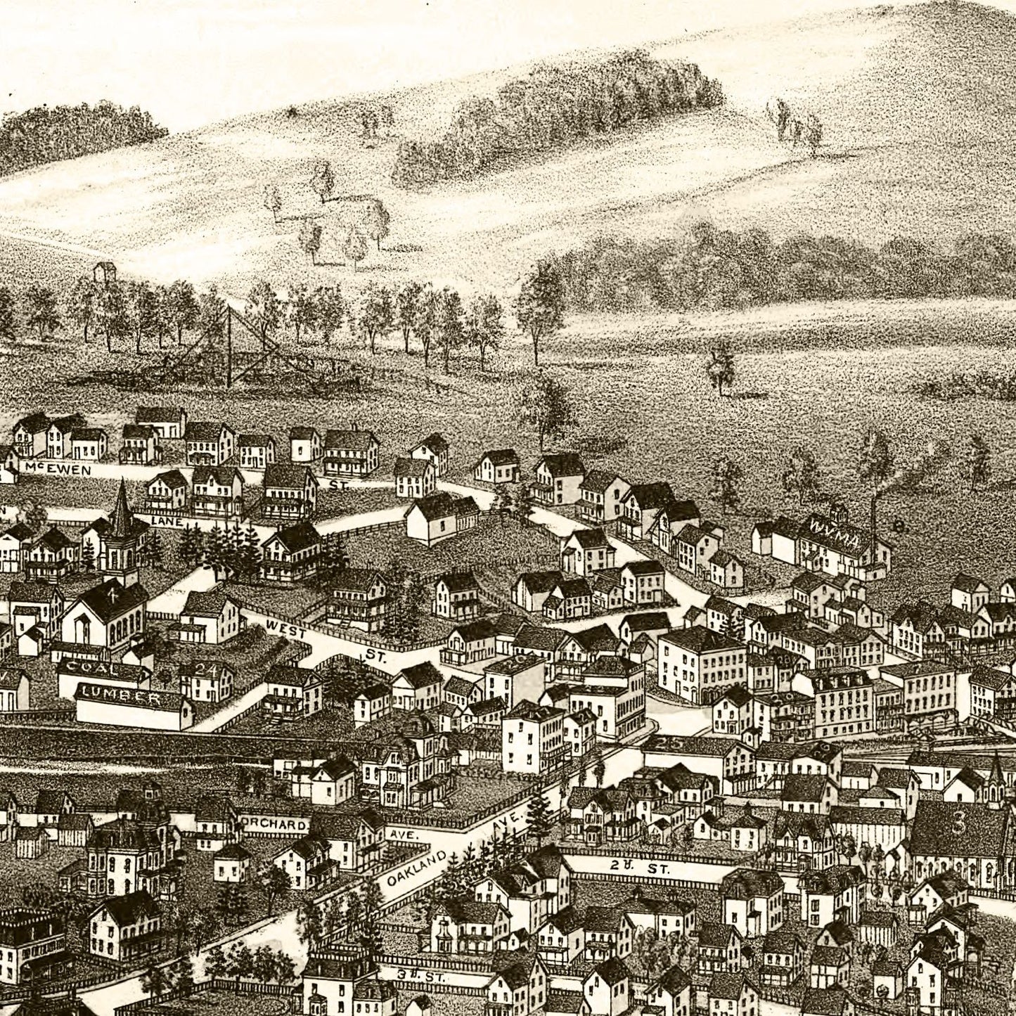 Vintage Map of Warwick, New York 1887