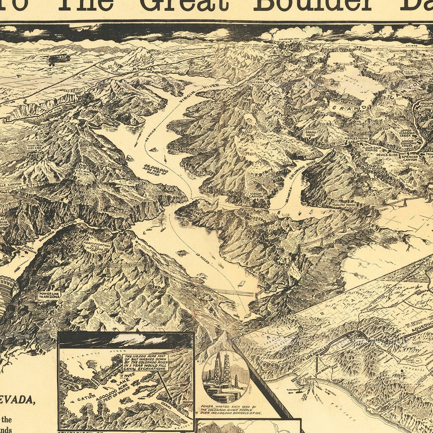 Vintage Map of Las Vegas, Nevada 1932
