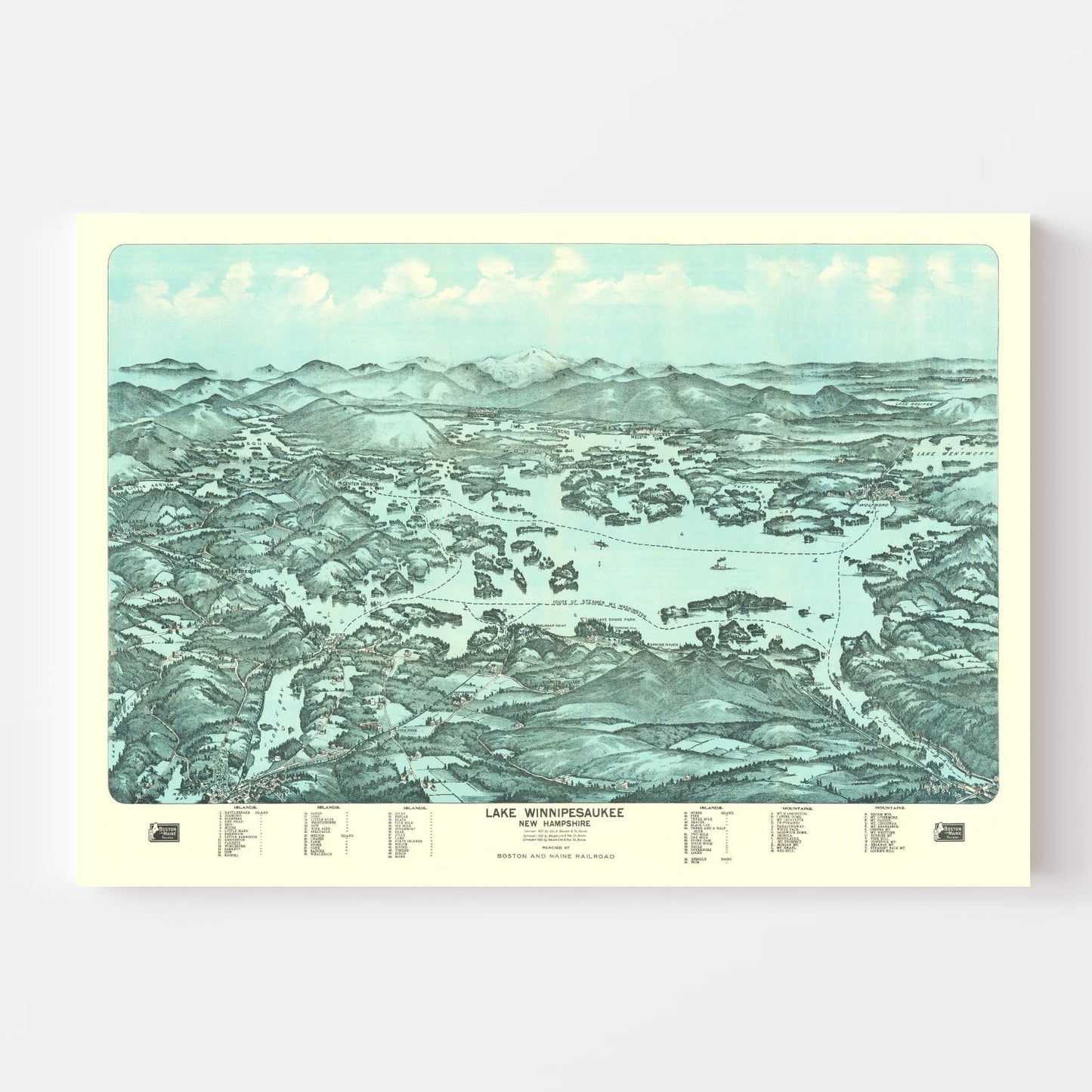 Vintage Map of Lake Winnipesaukee, 1903