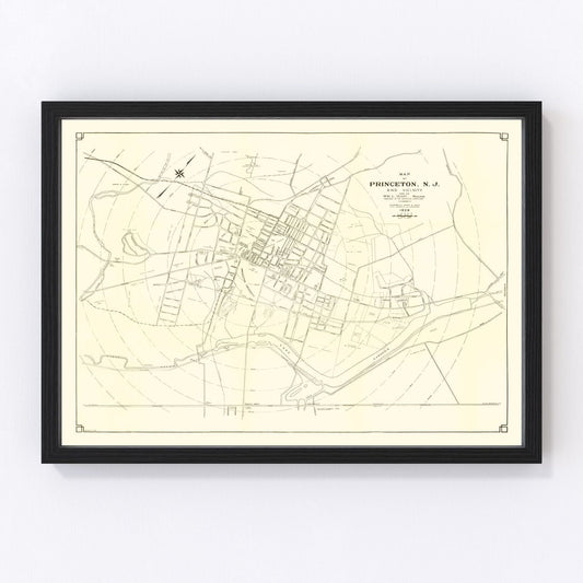 Vintage Map of Princeton, New Jersey 1926