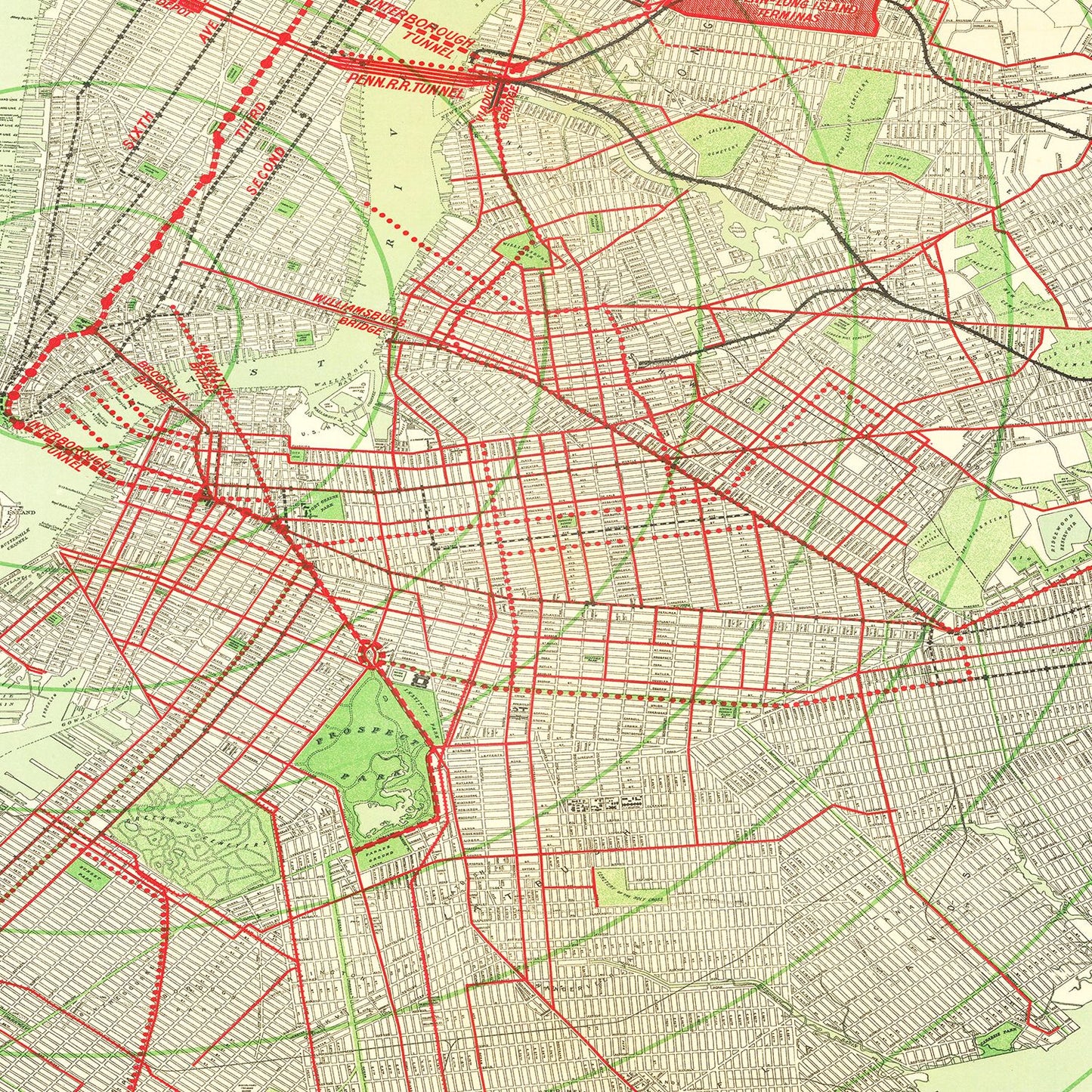 Vintage Map of Brooklyn, New York 1906