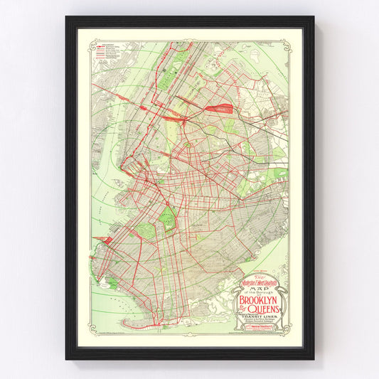Vintage Map of Brooklyn, New York 1906
