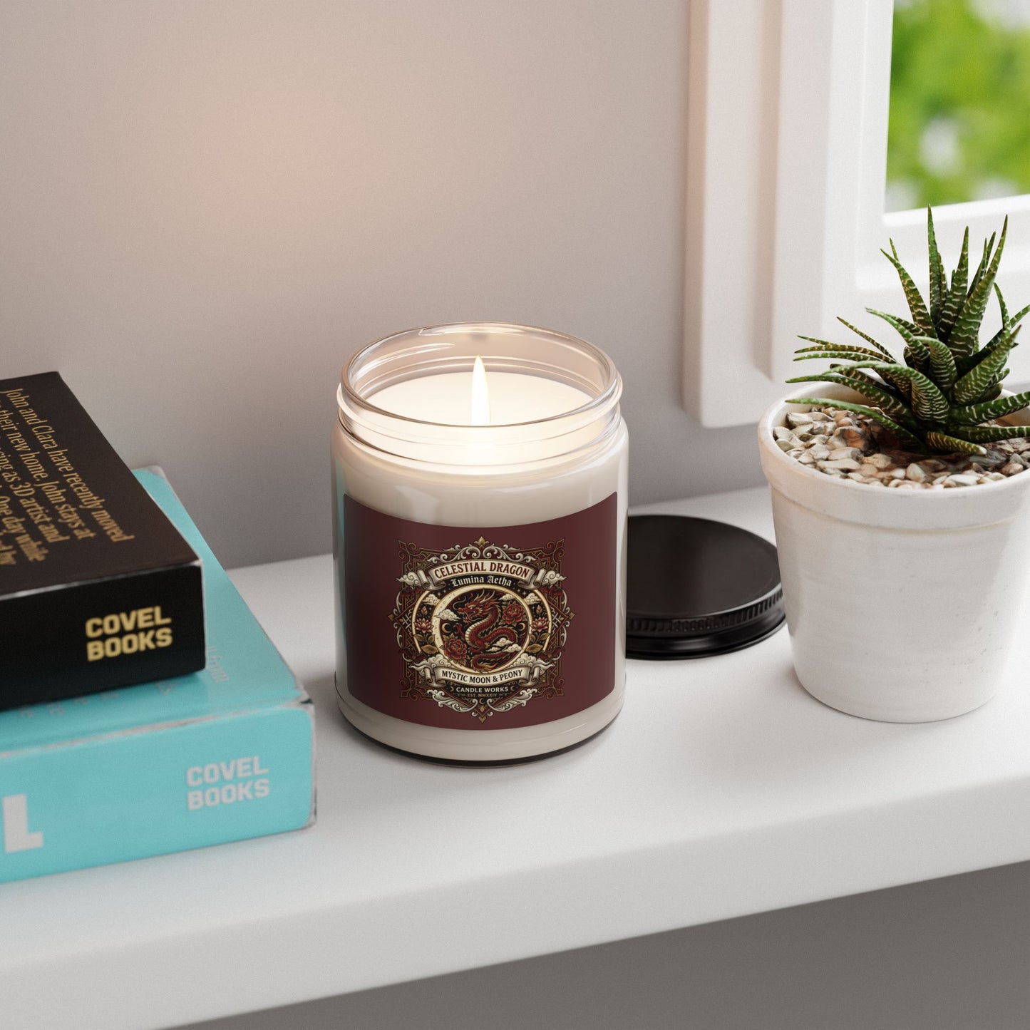 Celestial Dragon Scented Soy Candle — Mystic Amber & Frankincense, 9oz