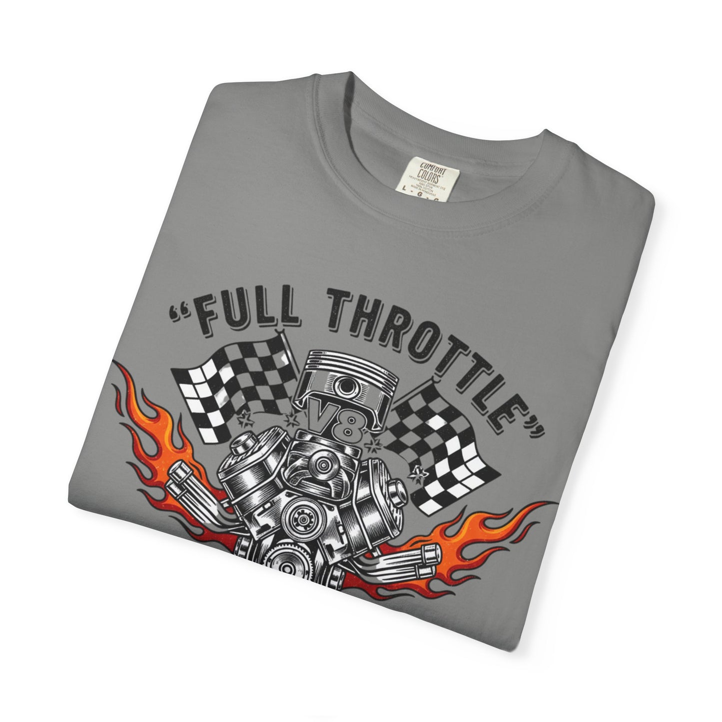 Full Throttle V8 Engine T-shirt | Racing Flags, Flames